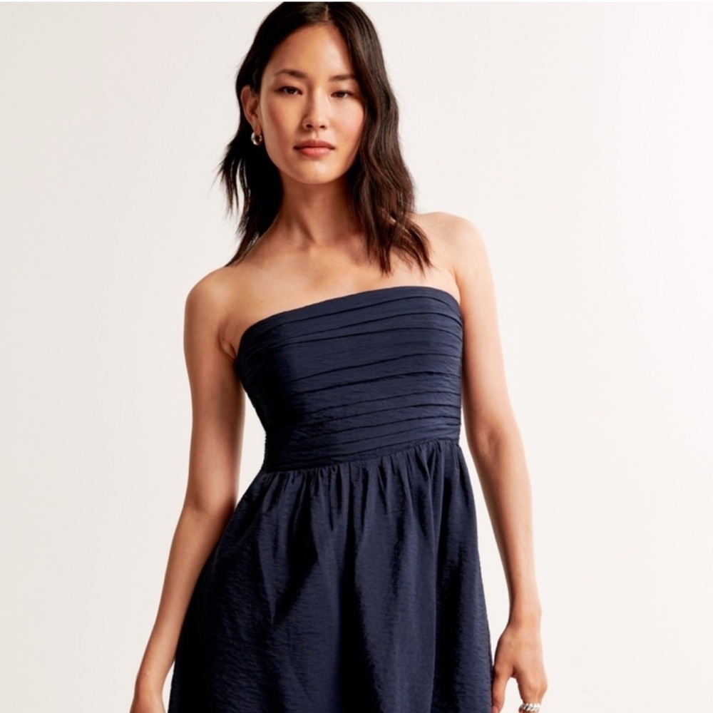 Abercrombie & Fitch Emerson Navy Off The Shoulder Dress Sz XL wedding Homecoming